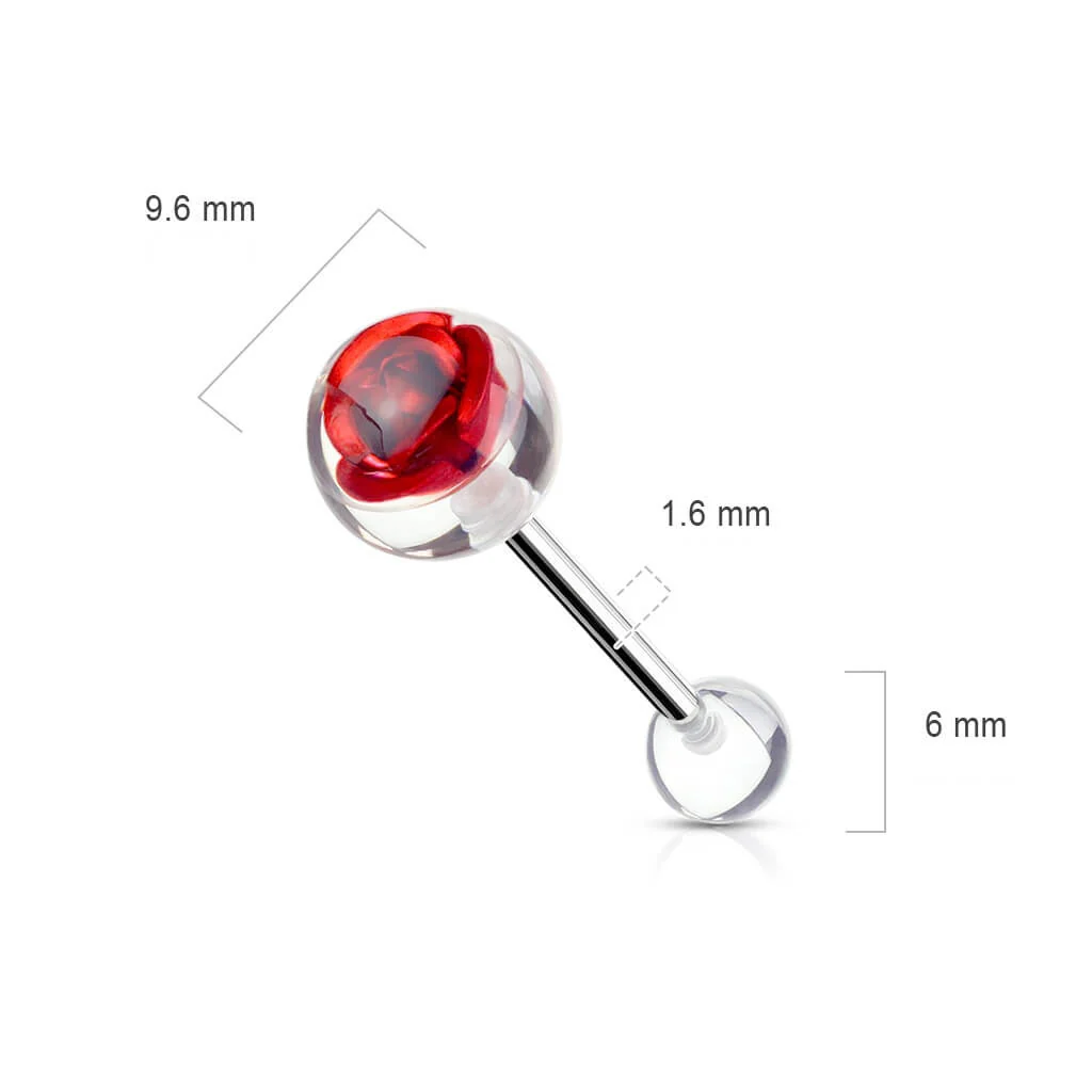 Zungenpiercing Acryl Rose - Image 3