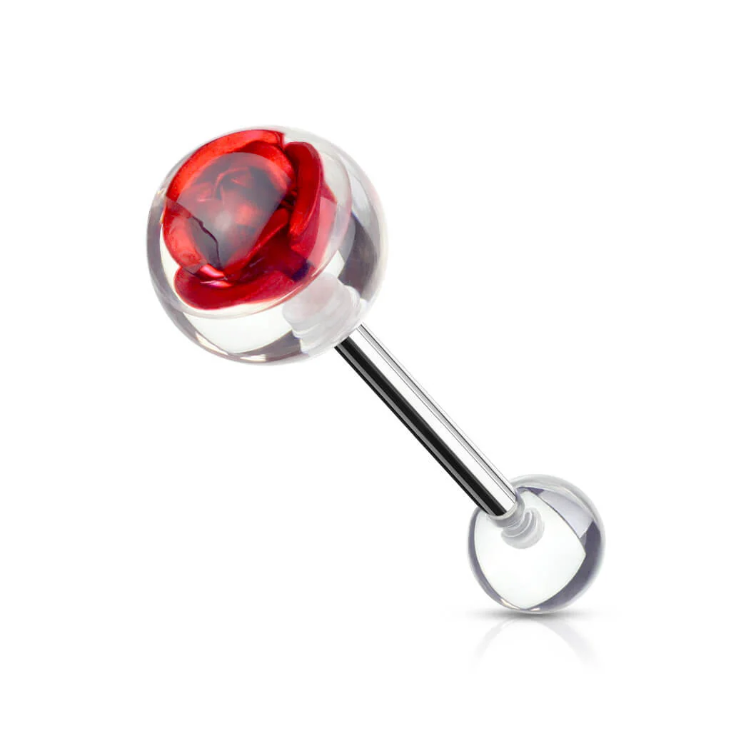 Zungenpiercing Acryl Rose - Image 4