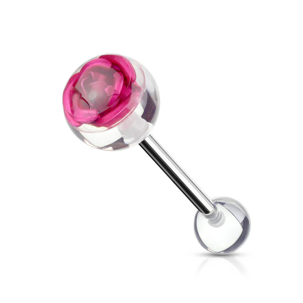 Zungenpiercing Acryl Rose - Image 6