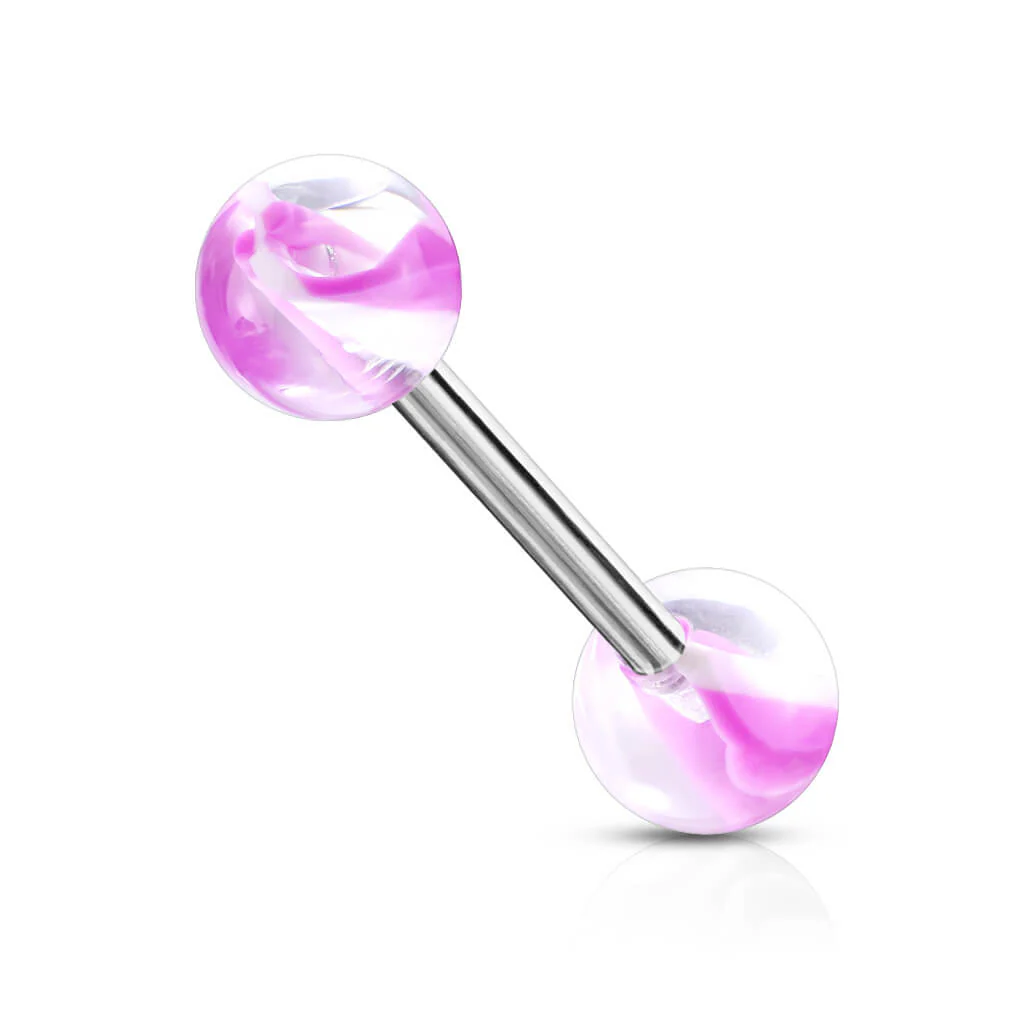 Barbell Acryl Marmor Muster Kugel  - Image 3