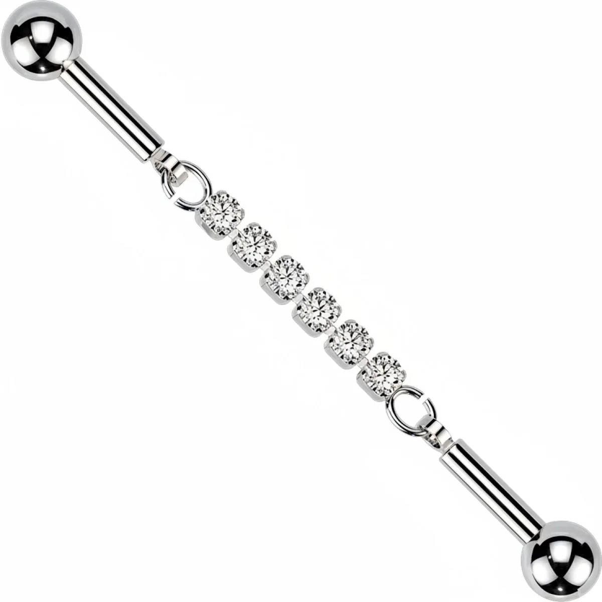Industrial Barbell zentrierte Kette mit 6 Kristallen