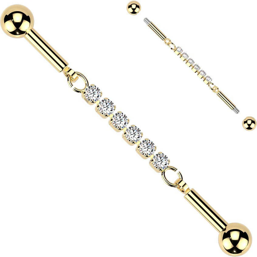 Industrial Barbell zentrierte Kette mit 6 Kristallen - Image 3