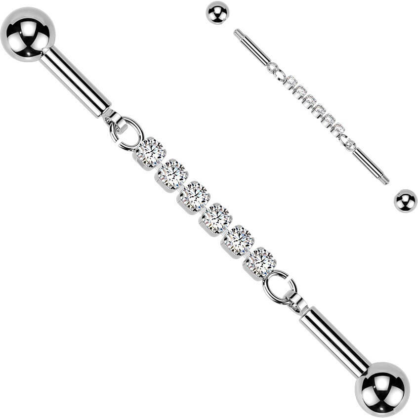 Industrial Barbell zentrierte Kette mit 6 Kristallen - Image 4