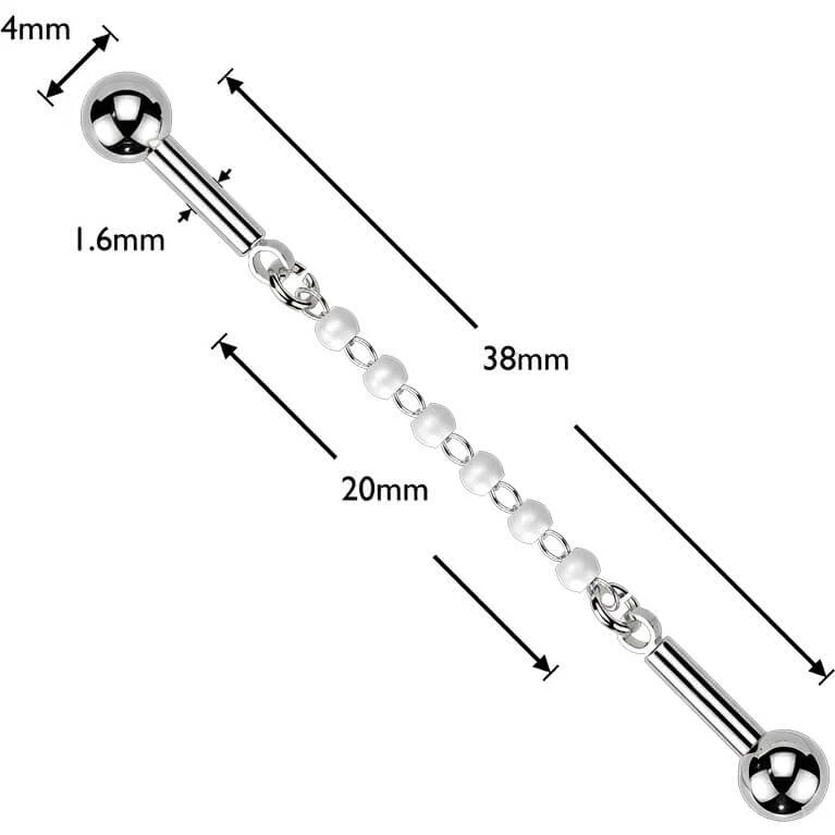Industrial Barbell zentrierte Kette mit 6 Perlen - Image 2
