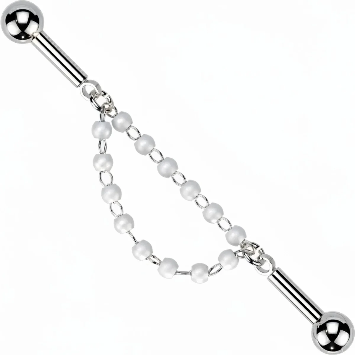 Industrial Barbell zentrierte Doppelkette mit Perlen