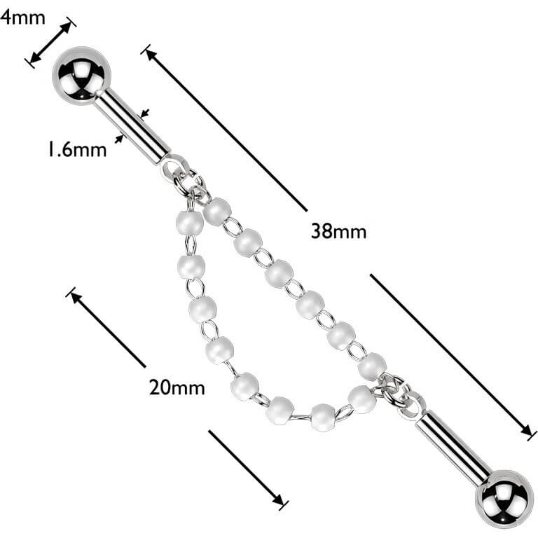 Industrial Barbell zentrierte Doppelkette mit Perlen - Image 2
