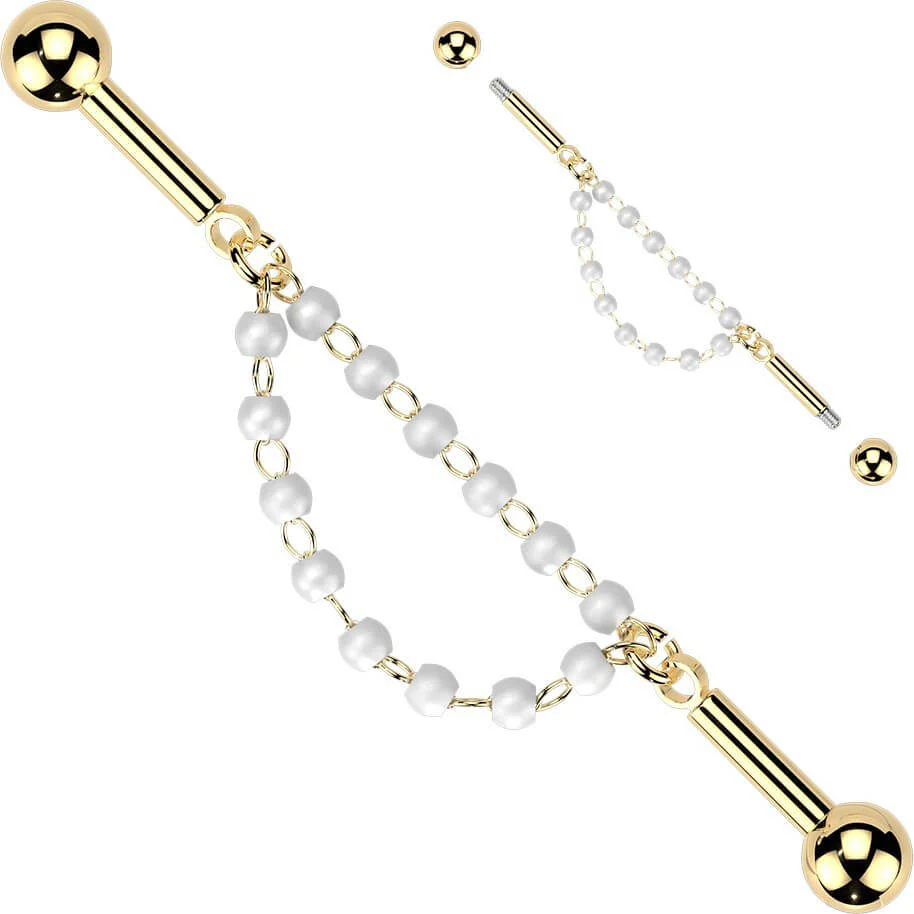 Industrial Barbell zentrierte Doppelkette mit Perlen - Image 3