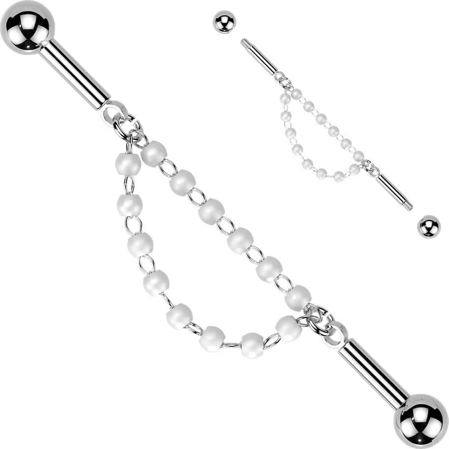 Industrial Barbell zentrierte Doppelkette mit Perlen - Image 4