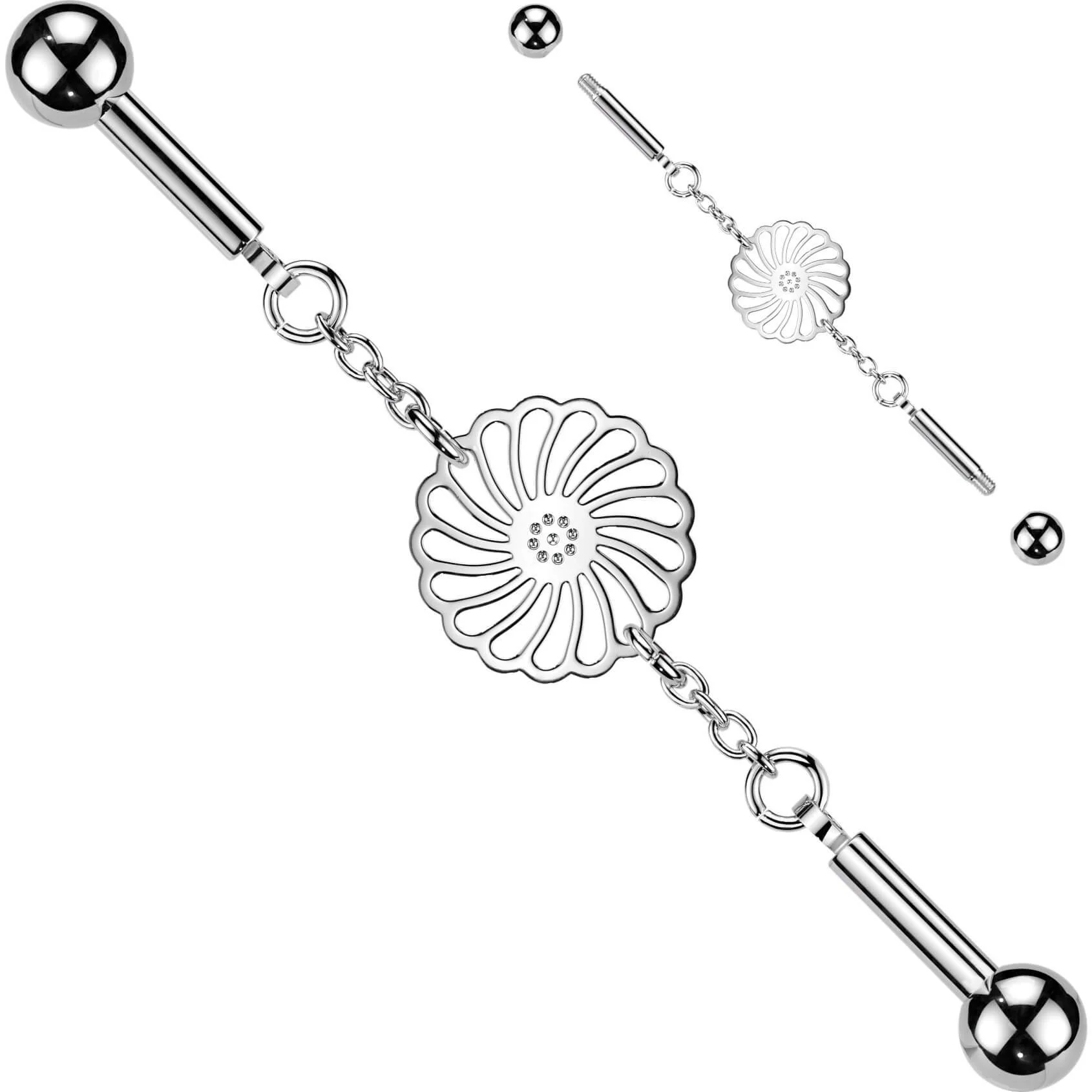 Industrial Barbell zentrierte Sonnenblumenkette - Image 3