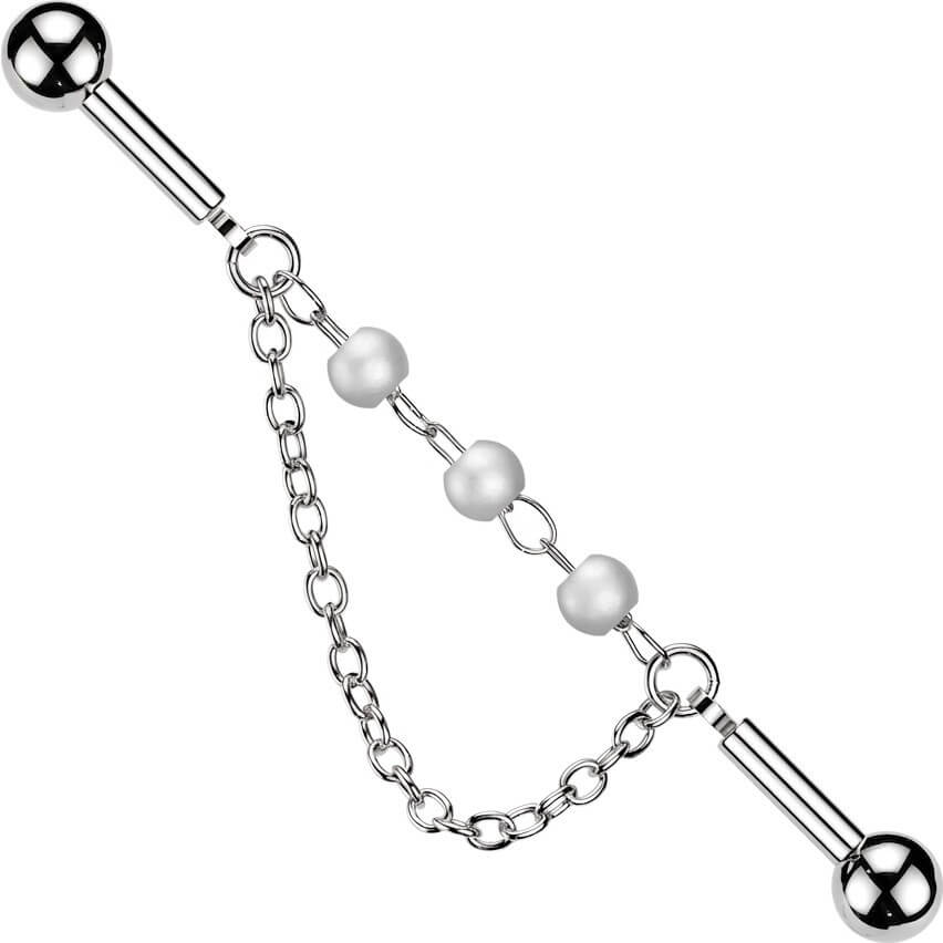 Industrial Barbell 3 Perlen Verbinder Kette Anhänger