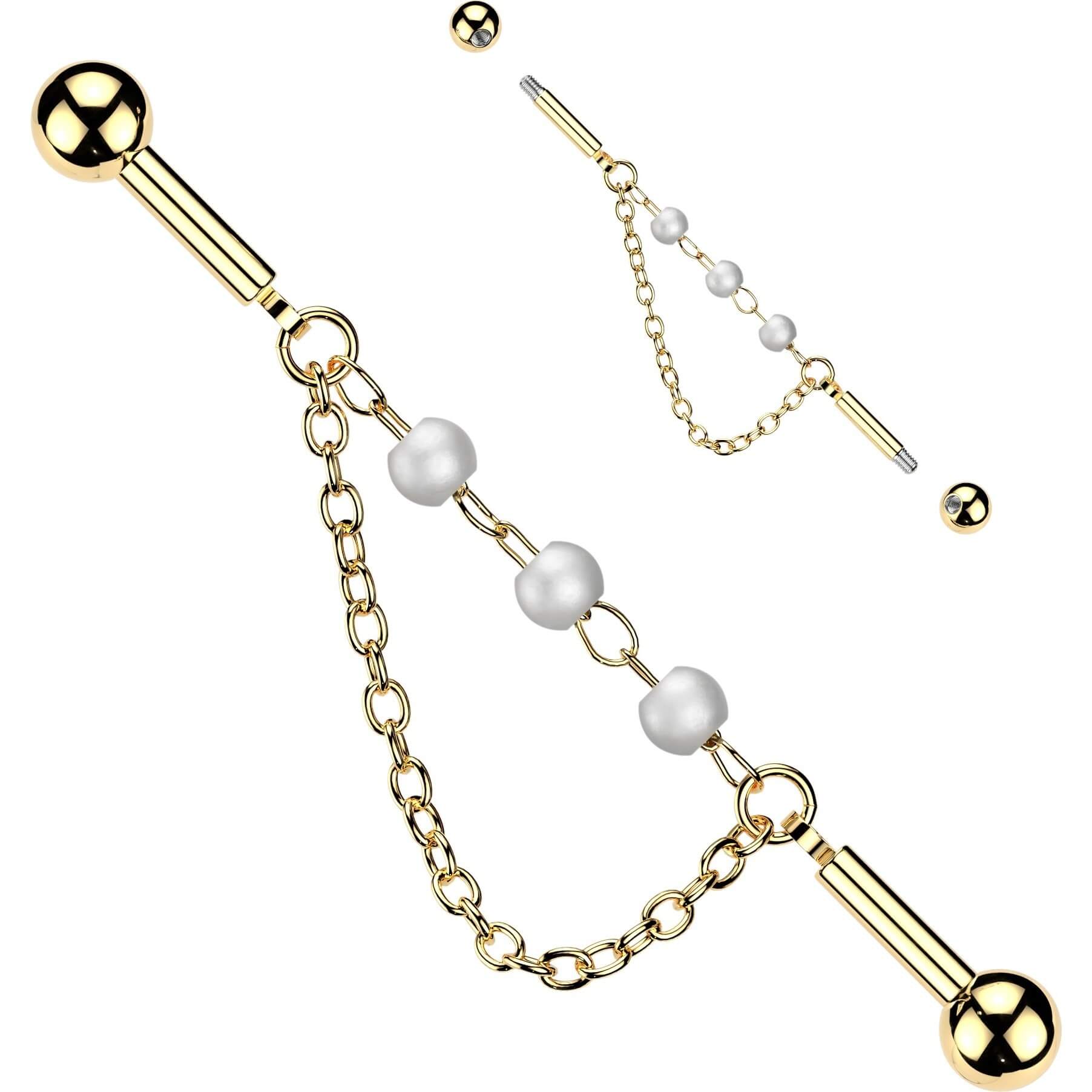 Industrial Barbell 3 Perlen Verbinder Kette Anhänger - Image 3