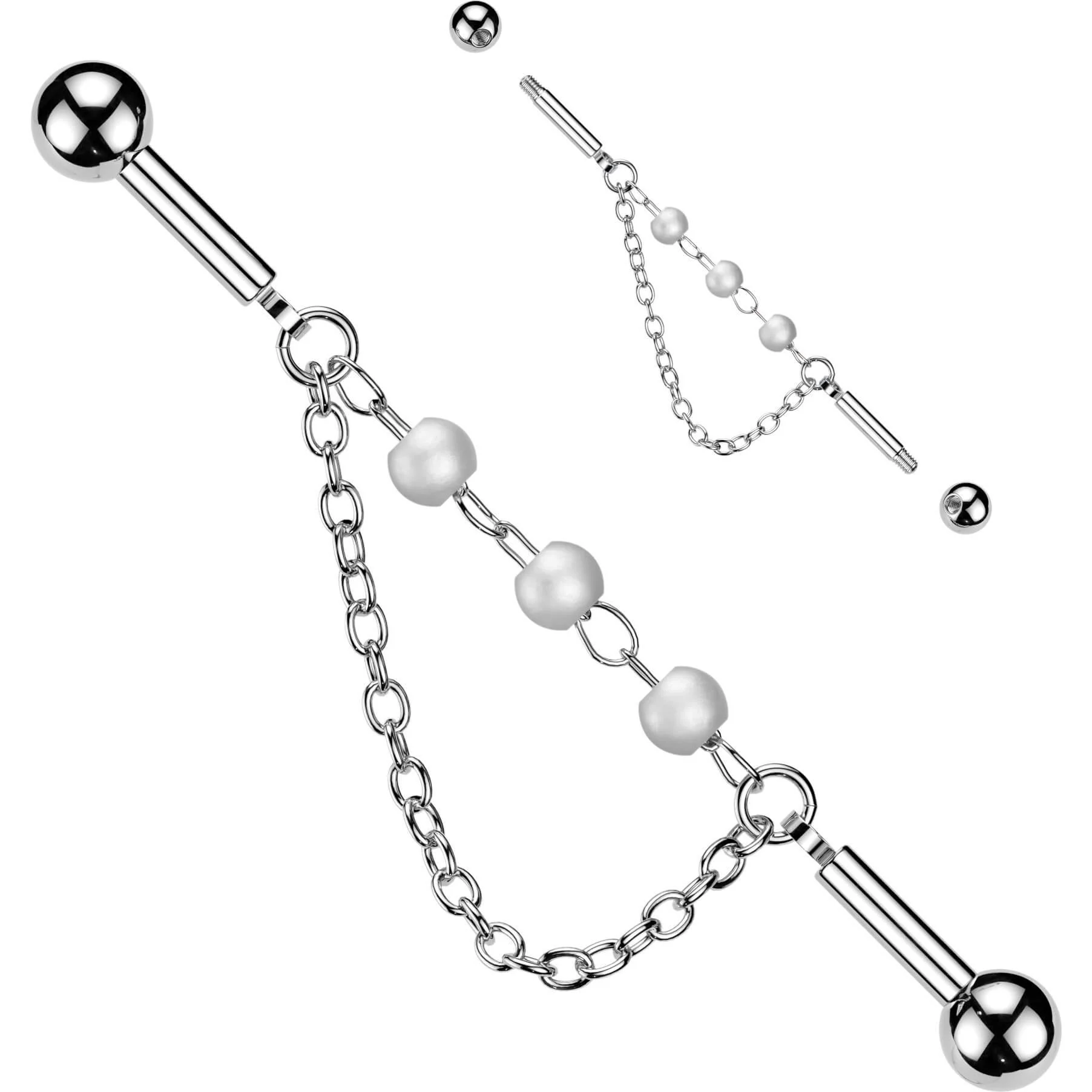 Industrial Barbell 3 Perlen Verbinder Kette Anhänger - Image 4