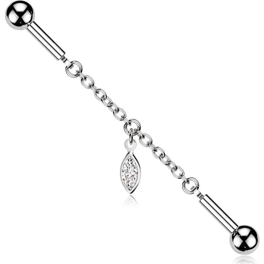 Industrial Barbell Marquise Anhänger Verbinder Kette