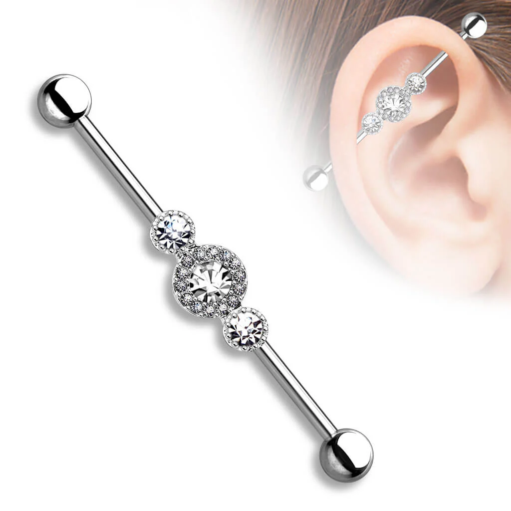 Industrial Barbell 3 Zirkonias - Image 2