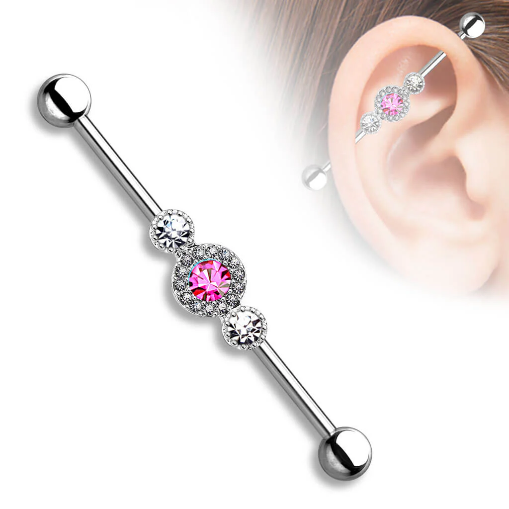 Industrial Barbell 3 Zirkonias - Image 3