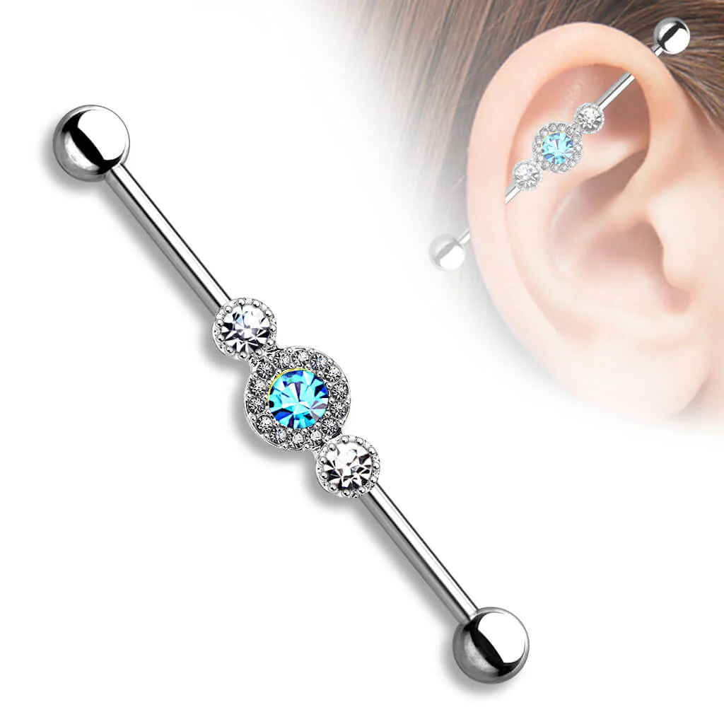 Industrial Barbell 3 Zirkonias - Image 4