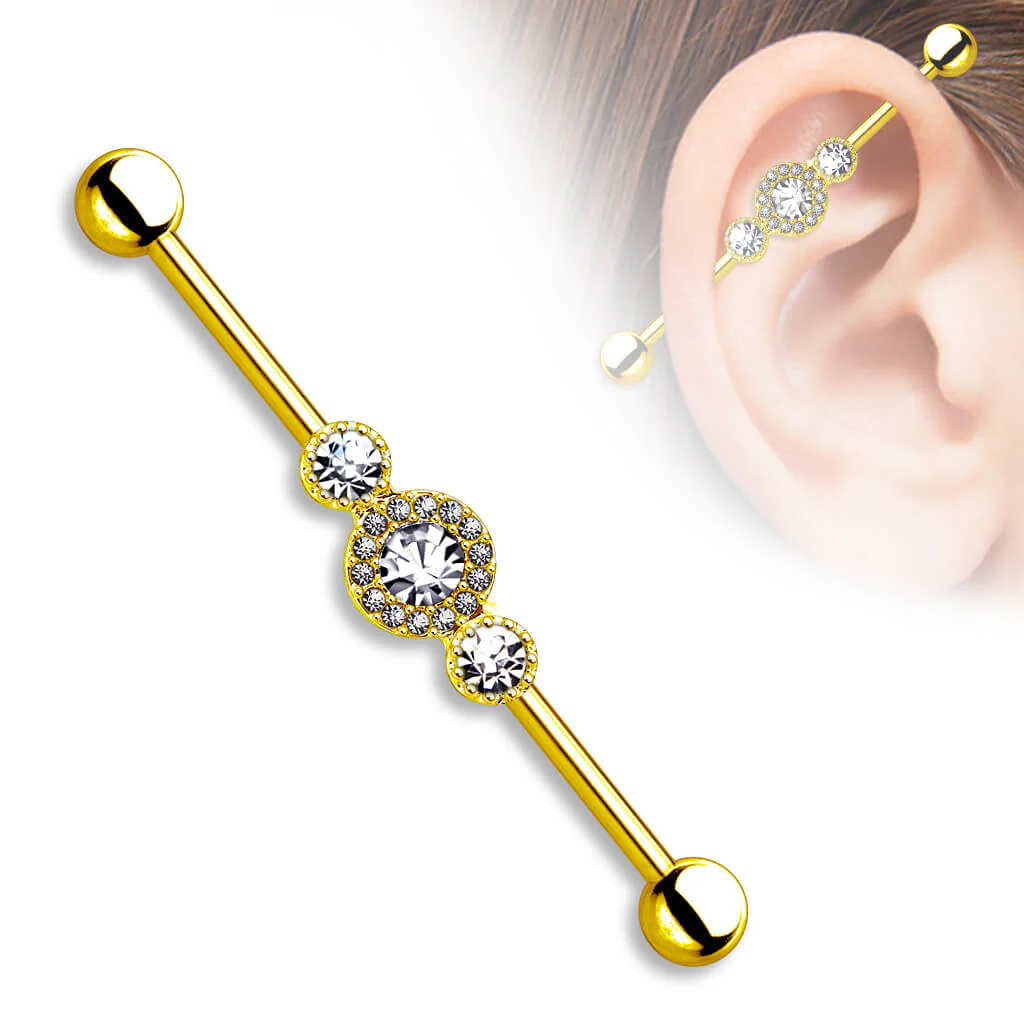 Industrial Barbell 3 Zirkonias - Image 2