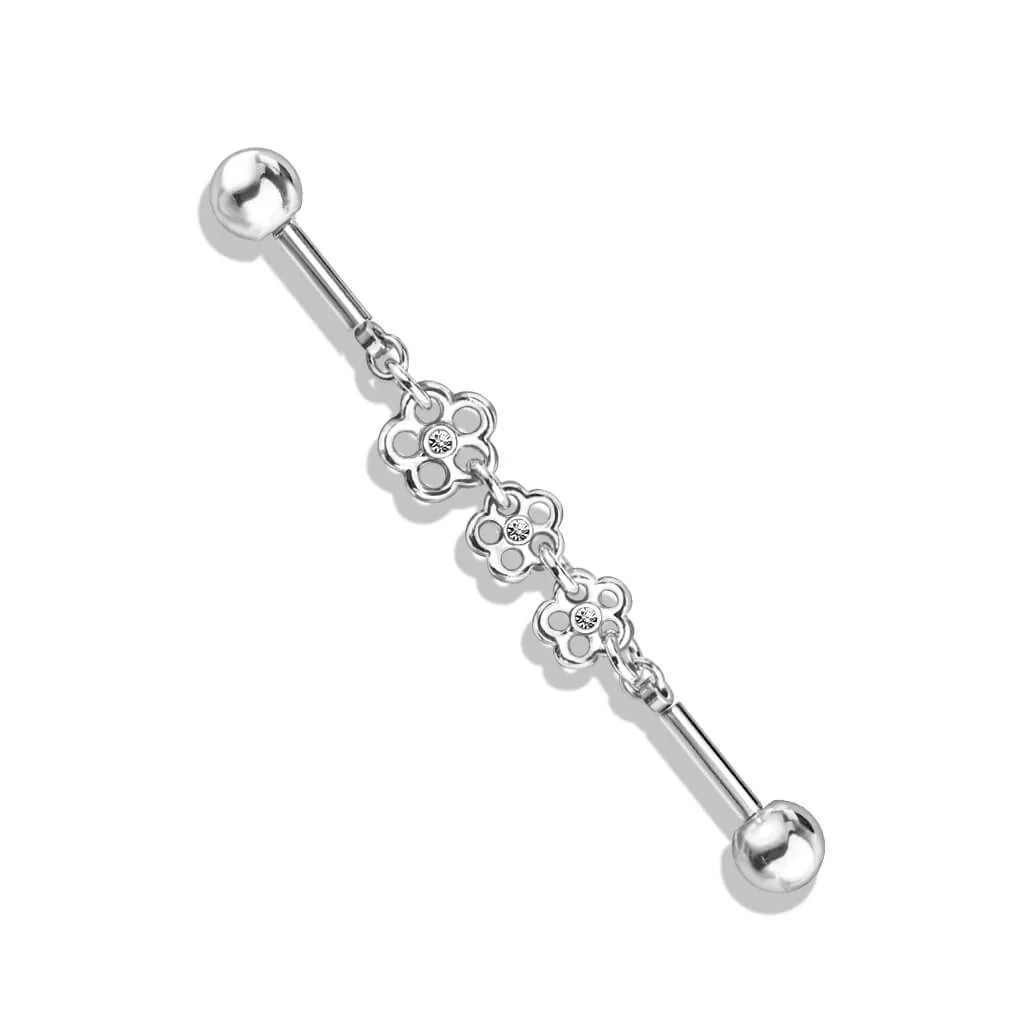 Industrial Barbell 3 Blumen Zirkonia - Image 2