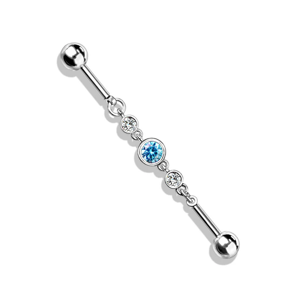 Industrial Barbell 3 Runde Zirkonia - Image 4