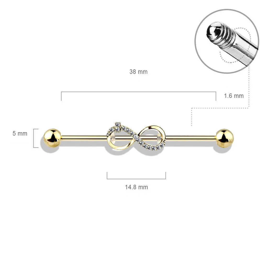 Industrial Barbell Unendlichkeitszeichen Zirkonia - Image 3