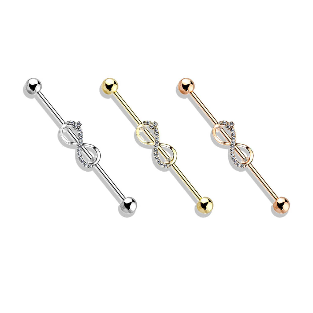 Industrial Barbell Unendlichkeitszeichen Zirkonia - Image 5