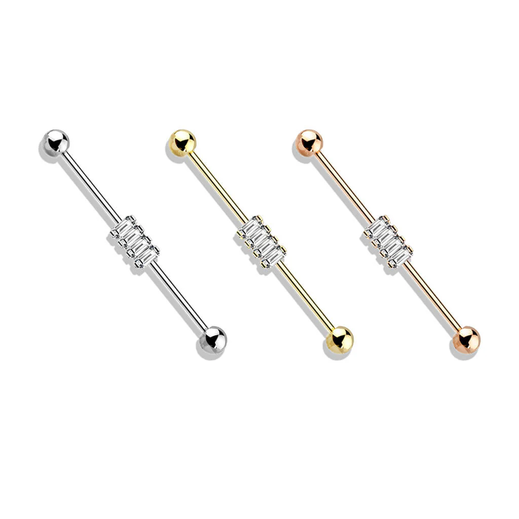 Industrial Barbell 4 Quadrate Zirkonia - Image 5