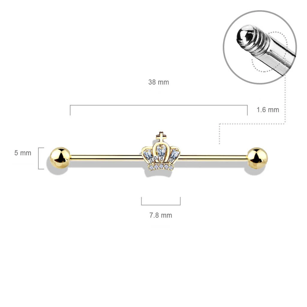 Industrial Barbell Krone Zirkonia - Image 3