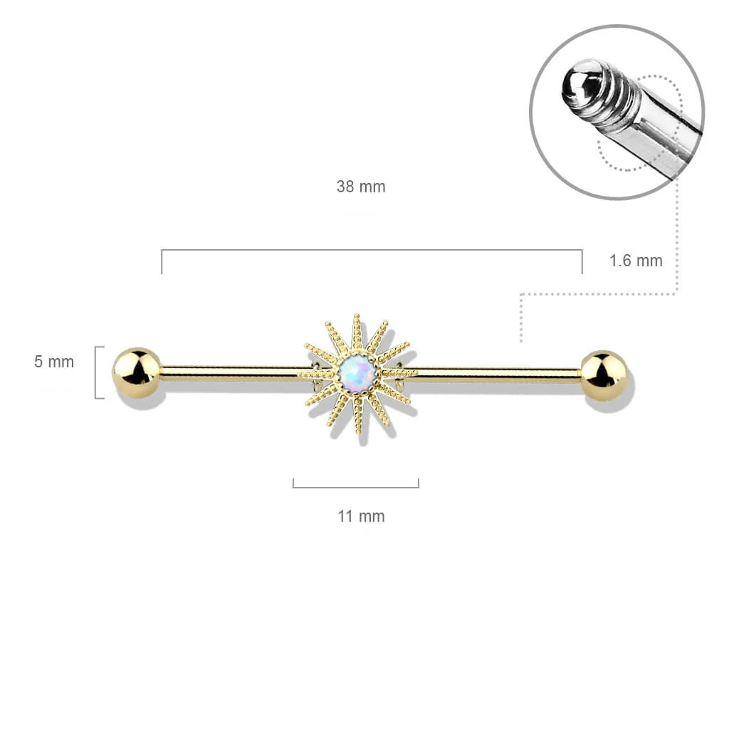 Industrial Barbell Sonne Zirkonia - Image 3