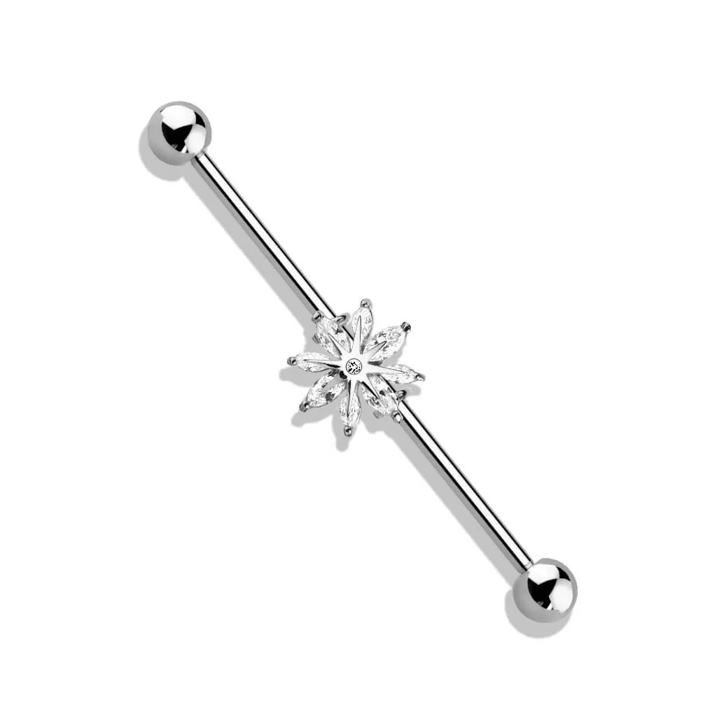 Industrial Barbell Schneeflocke Zirkonia - Image 2