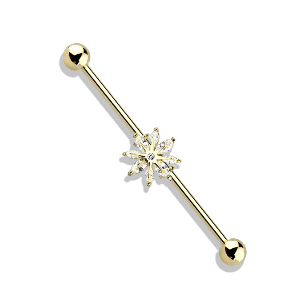 Industrial Barbell Schneeflocke Zirkonia - Image 4
