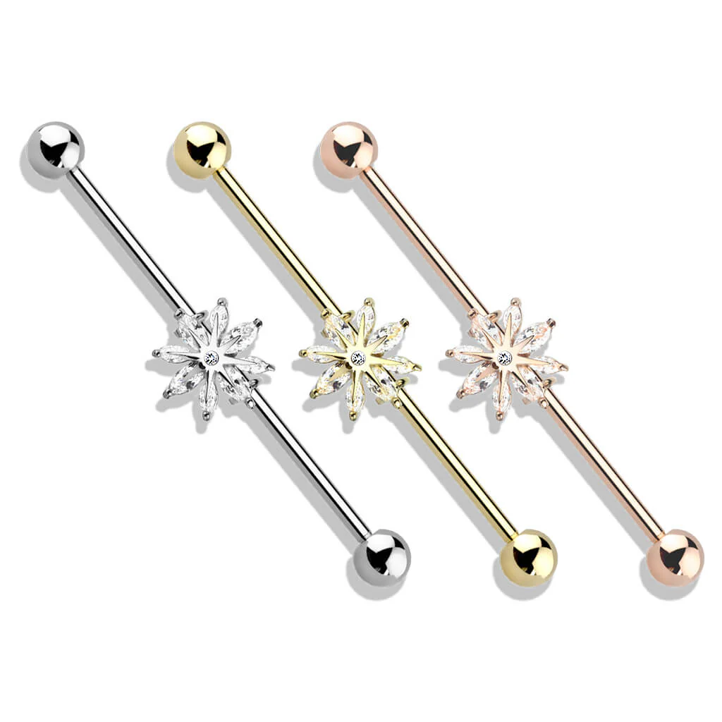 Industrial Barbell Schneeflocke Zirkonia - Image 5