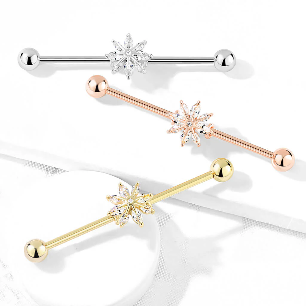 Industrial Barbell Schneeflocke Zirkonia - Image 7