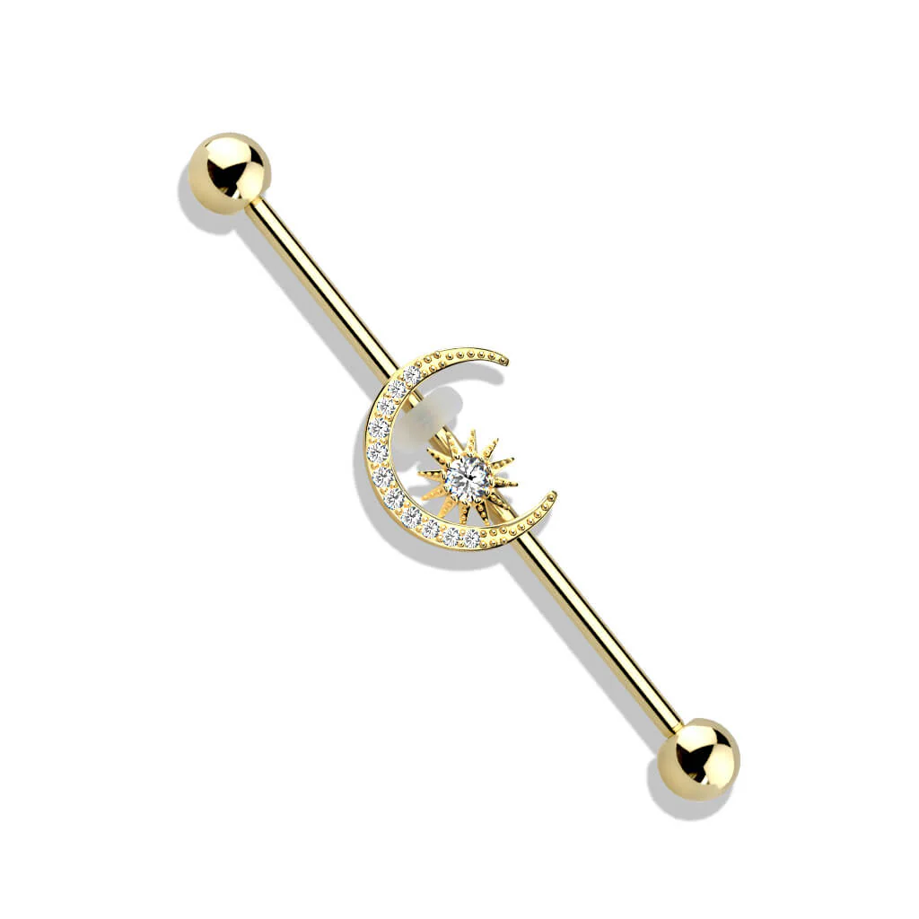 Industrial Barbell Mond Stern Zirkonia - Image 4