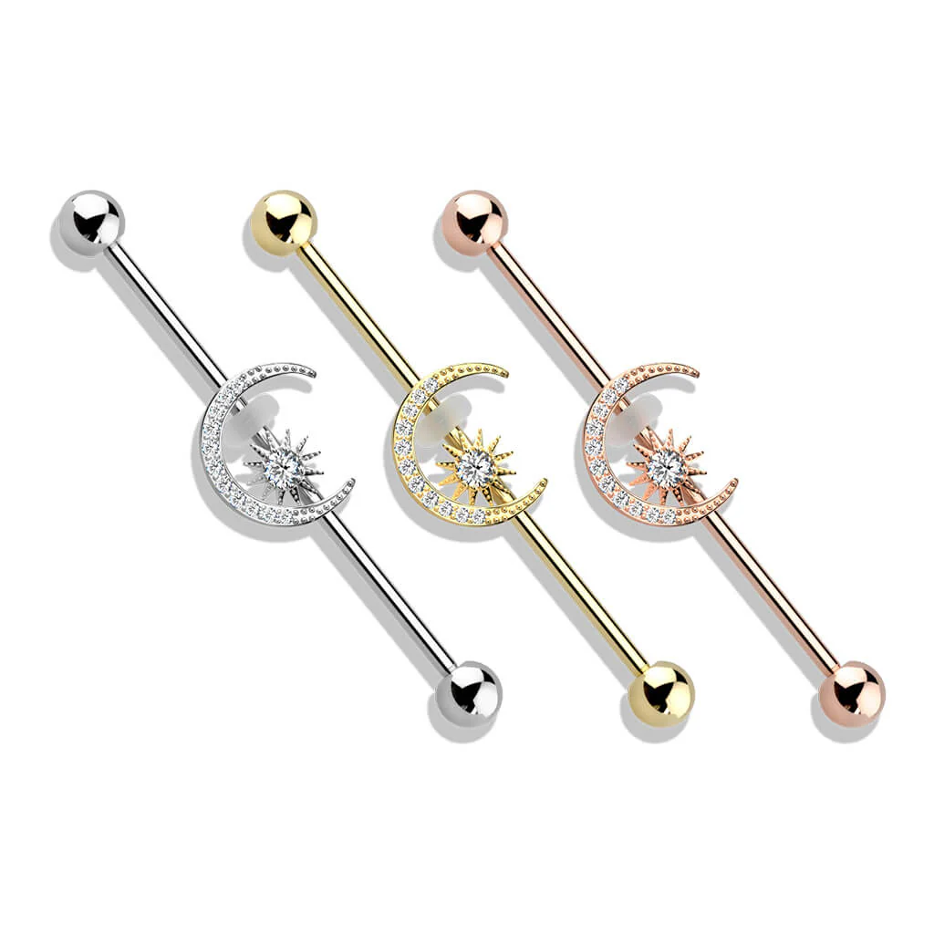 Industrial Barbell Mond Stern Zirkonia - Image 5