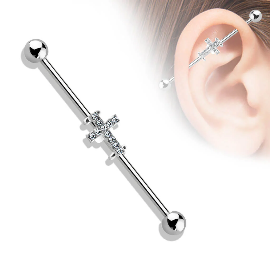 Industrial Barbell Kreuz Zirkonia - Image 2