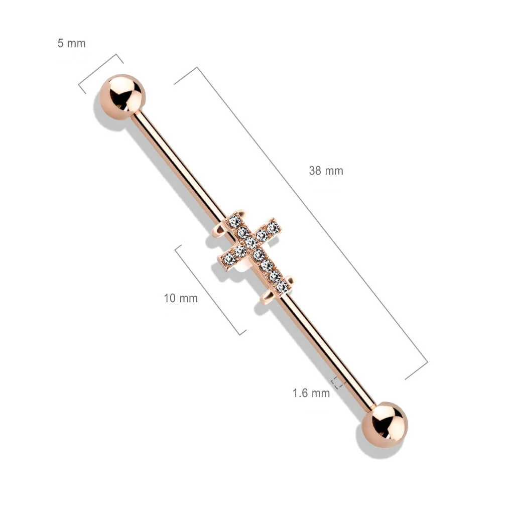 Industrial Barbell Kreuz Zirkonia - Image 3