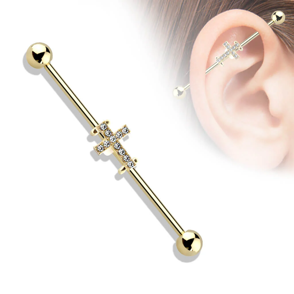 Industrial Barbell Kreuz Zirkonia - Image 4