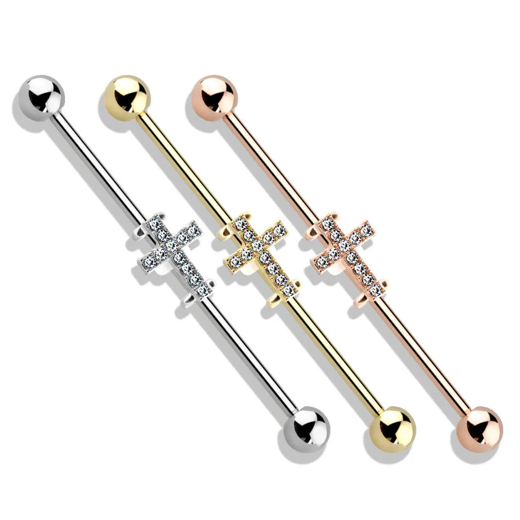 Industrial Barbell Kreuz Zirkonia - Image 5