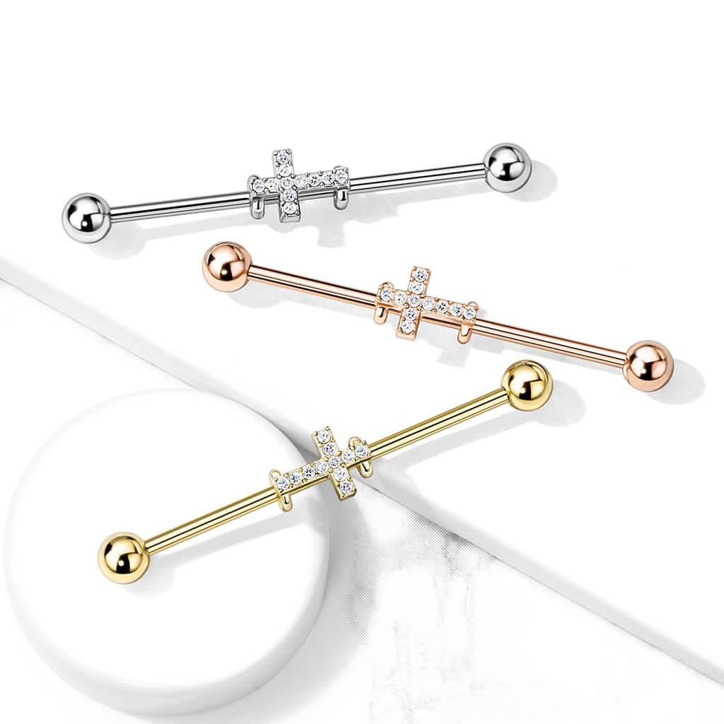 Industrial Barbell Kreuz Zirkonia - Image 7