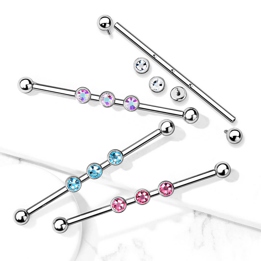 Industrial Barbell 3 Zirkonia Innengewinde - Image 7