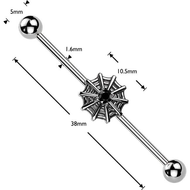 Industrial Barbell Spinnennetz Zirkonia Mitte - Image 2