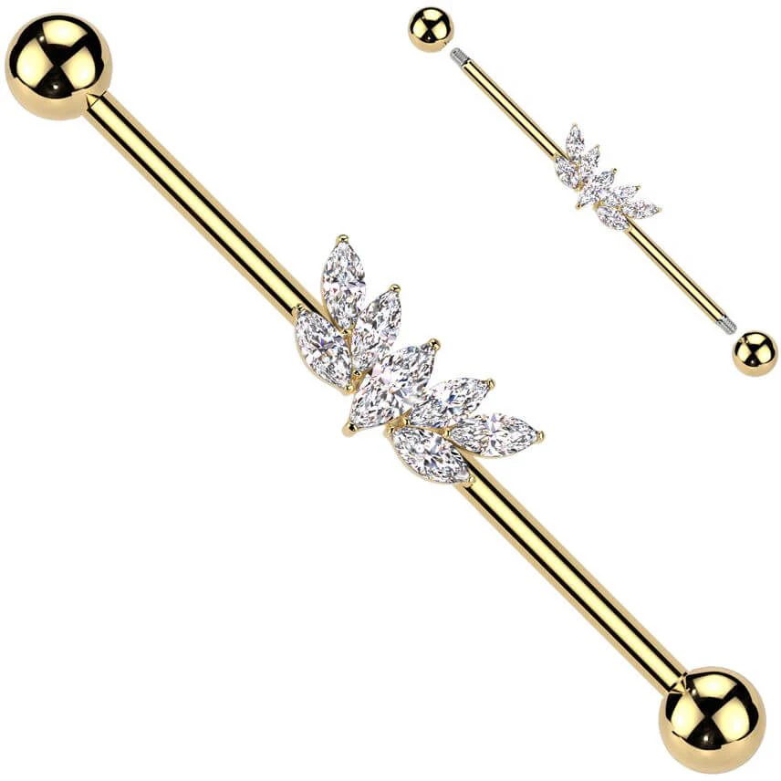 Industrial Barbell Fächer Zirkonias Marquise Schliff - Image 2
