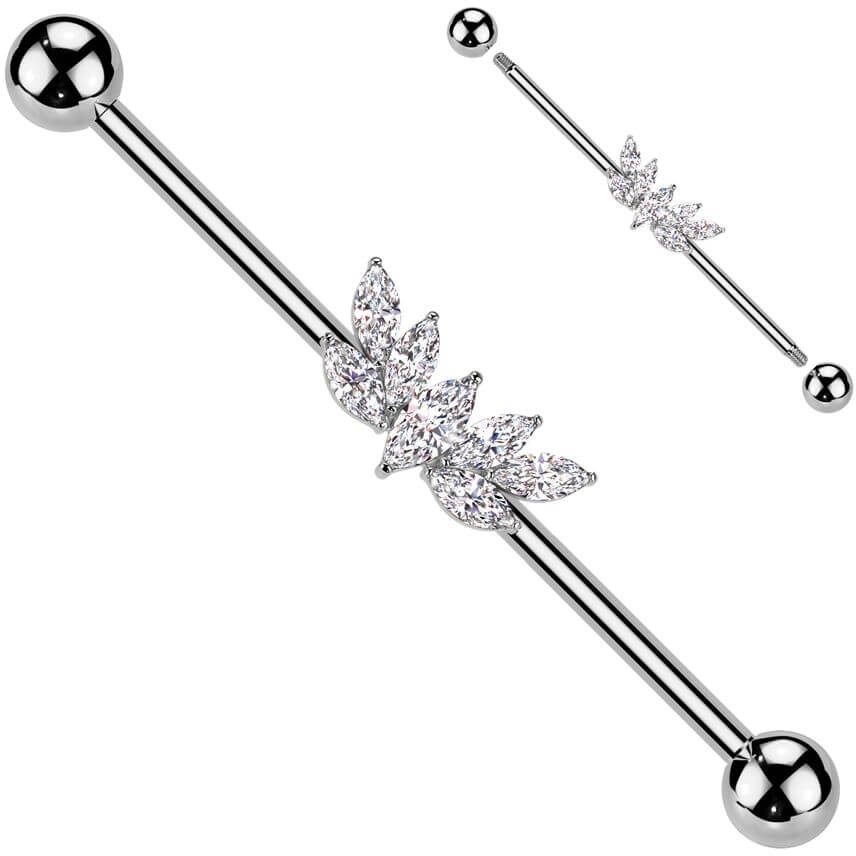 Industrial Barbell Fächer Zirkonias Marquise Schliff - Image 3