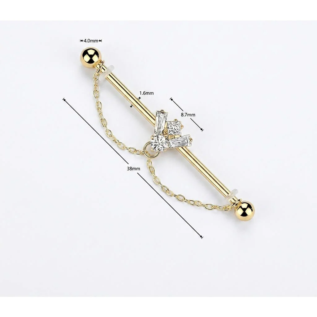 Industrial Barbell Zirkonia Biene Kette - Image 2