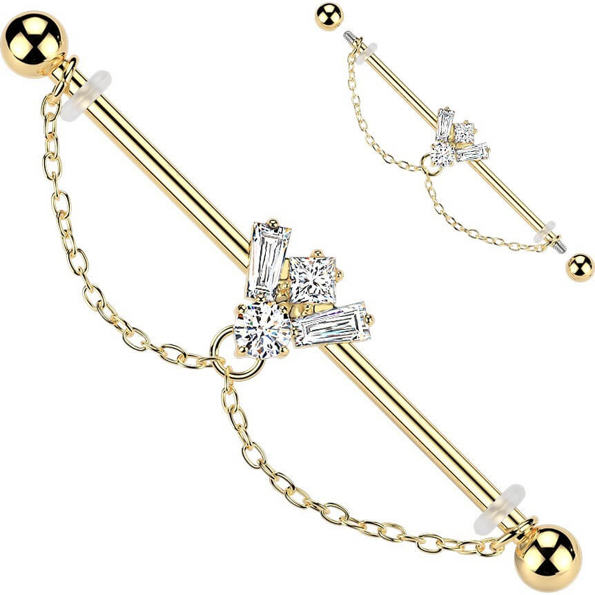 Industrial Barbell Zirkonia Biene Kette - Image 3