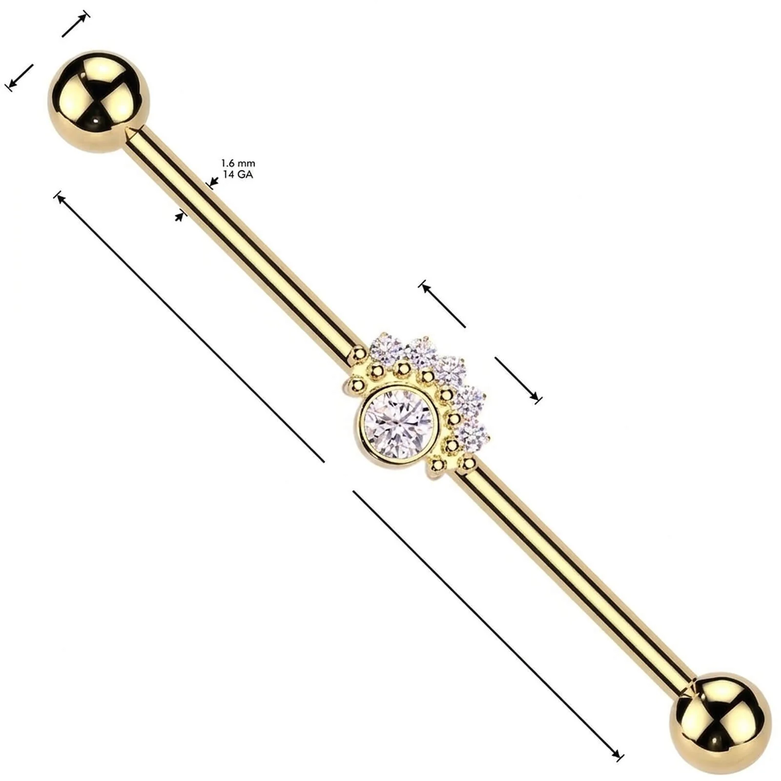Industrial Barbell Zirkonias kleine Kugeln - Image 4