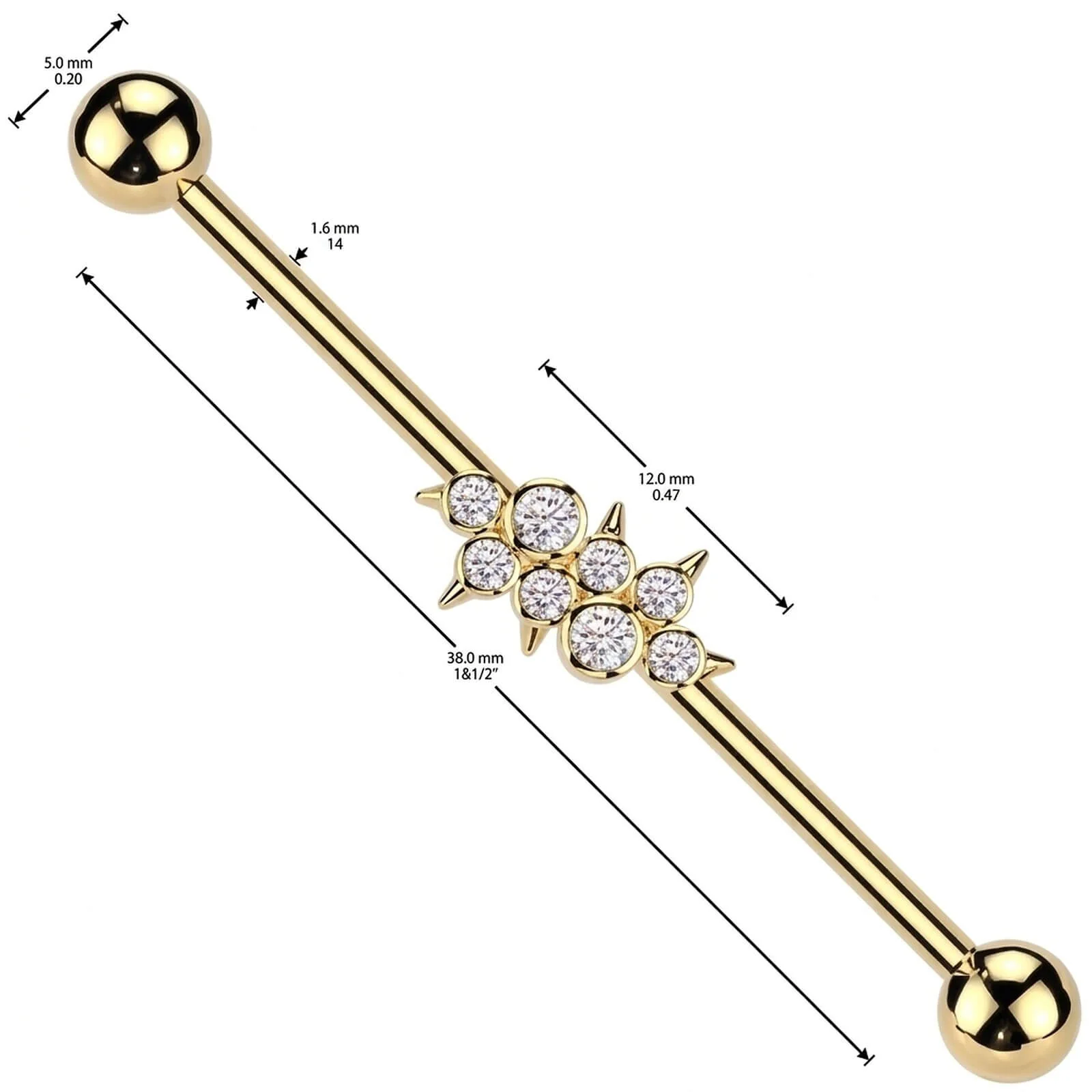 Industrial Barbell Zirkonias Stacheln - Image 4