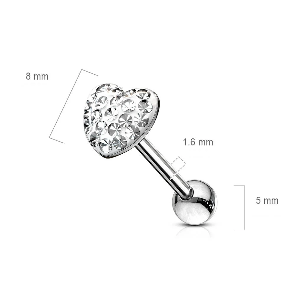 Zungenpiercing Herz Zirkonia - Image 3