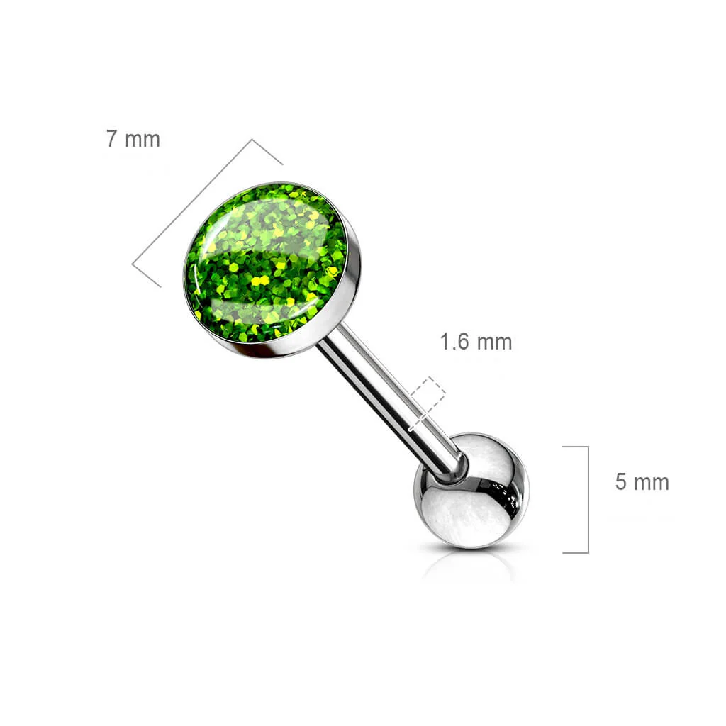 Zungenpiercing Zagenfassung Epoxid Glitzer - Image 3