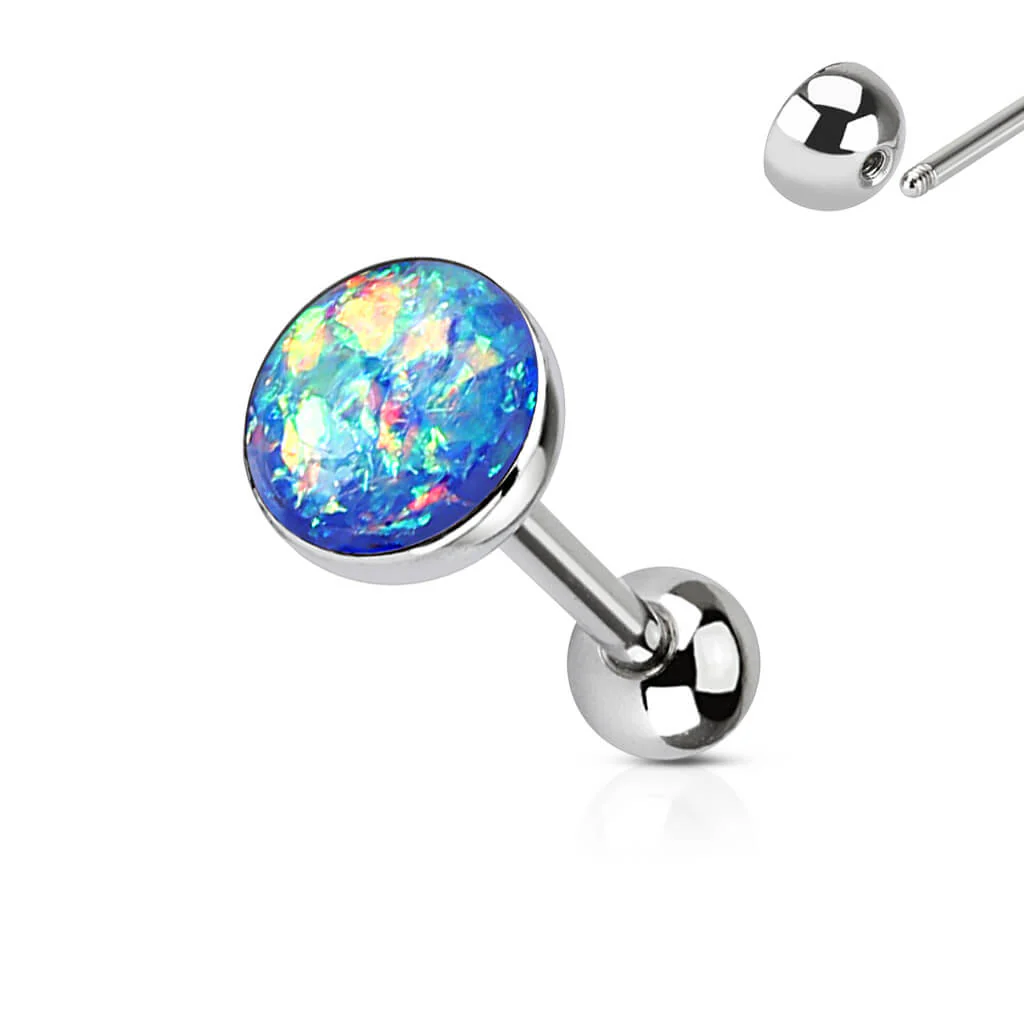 Zungenpiercing Zagenfassung Opal Glitzer - Image 3